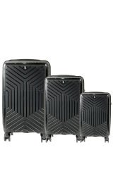 Metropolitan SDR 103 PP Valiz Seti - Büyük + Orta + Kabin Boy - Siyah