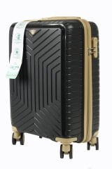 Metropolitan SDR 103 PP Valiz Seti - Büyük + Orta + Kabin Boy - Siyah / Şampanya