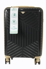 Metropolitan SDR 103 PP Valiz Seti - Büyük + Orta + Kabin Boy - Siyah / Şampanya