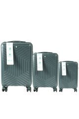 Metropolitan SDR 103 PP Valiz Seti - Büyük + Orta + Kabin Boy - Petrol Yeşili