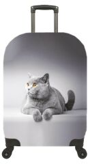 (My#77 Gri Kedi) VALİZ İÇİN KILIF