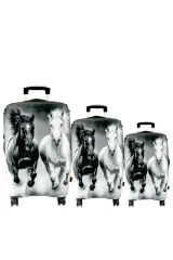 (My#132 Atlar) VALİZLER İÇİN KILIF SETİ (KABİN ORTA VE BÜYÜK)