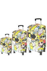 (My#135 Çizgi Karakter ) VALİZLER İÇİN KILIF SETİ (KABİN ORTA VE BÜYÜK)
