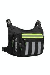 Motosiklet ve Bisiklet Kullanıcıları İçin Unisex Reflektörlü 3 Bölmeli Göğüs Çantası