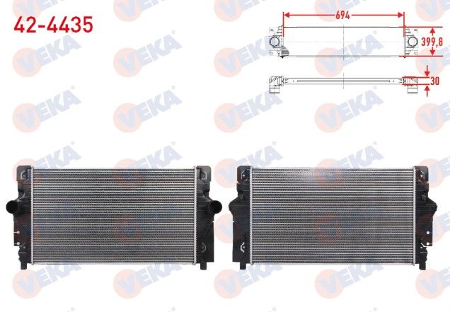 VOLKSWAGEN TRANSPORTER IV MINIBUS/OTOBUS (70B, 70C, 7DB, 7DK, 70J, 70K, 2.5 TDI 102 hp 1994-1997 TURBO RADYATORU (INTERCOOLER)