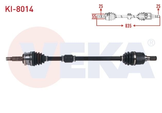 KIA PICANTO (JA) 1.0 M-T 2018- KOMPLE AKS SAG ON UZUNLUK 835mm