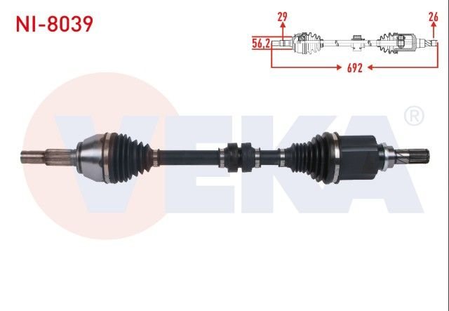 NISSAN JUKE (F15) 1.6 M-T 2010- KOMPLE AKS SOL ON UZUNLUK 692mm