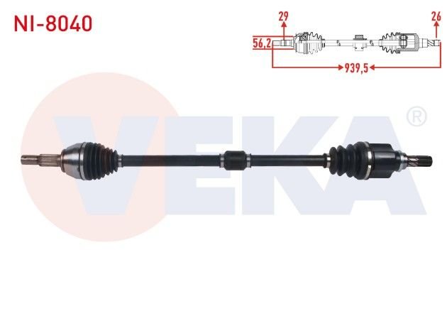 NISSAN JUKE (F15) 1.6 M-T 2010- KOMPLE AKS SAG ON UZUNLUK 938,5mm