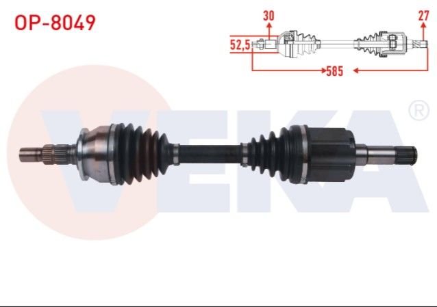 OPEL ASTRA J 1.6 T A-T 2009-2016 KOMPLE AKS SOL ON UZUNLUK 585mm