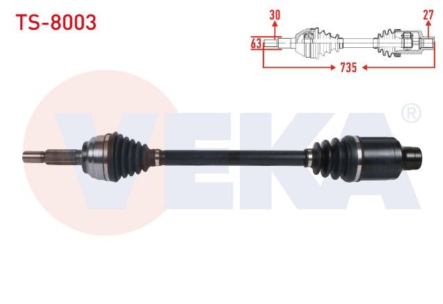 TESLA MODEL X 2012- KOMPLE AKS SAG ON UZUNLUK 735mm