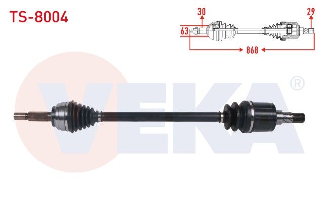 TESLA MODEL S 2012- / MODEL X 2012- KOMPLE AKS SOL-SAG ARKA UZUNLUK 868mm