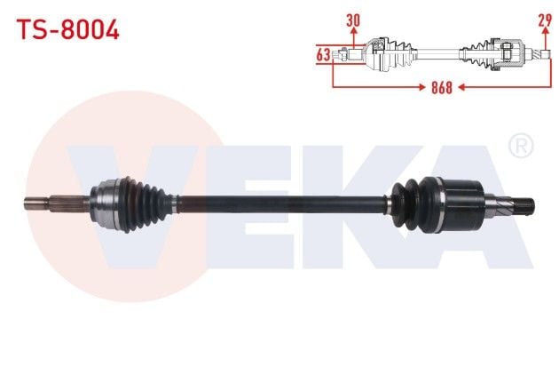 TESLA MODEL S 2012- / MODEL X 2012- KOMPLE AKS SOL-SAG ARKA UZUNLUK 868mm