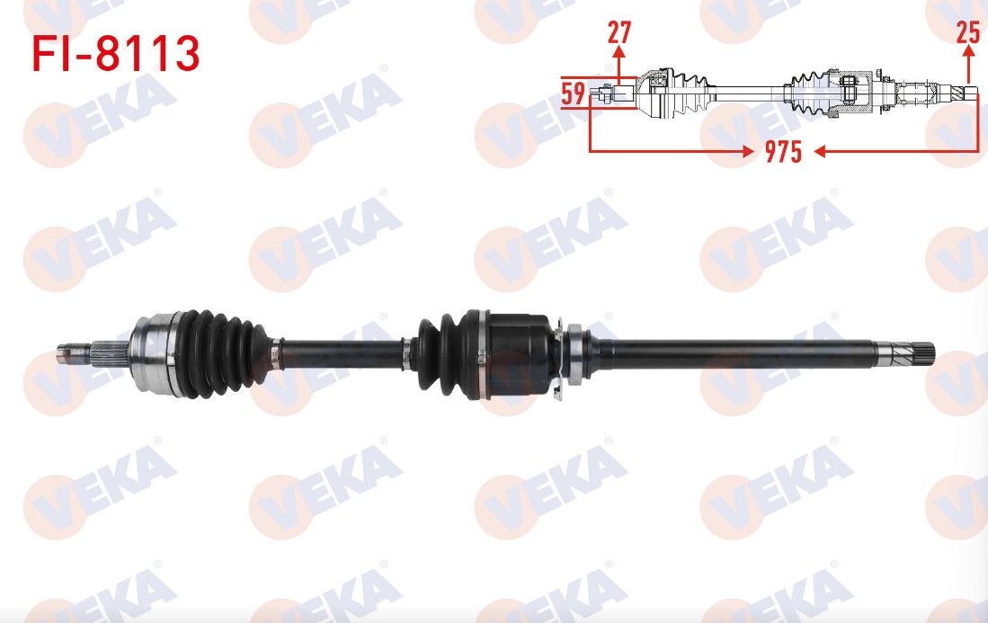 FIAT 500 X 1.4 6 AT/6 MT 2014- / JEEP RENEGADE 1.4 6 AT/6 MT 2014- KOMPLE AKS SAG ON UZUNLUK 975mm