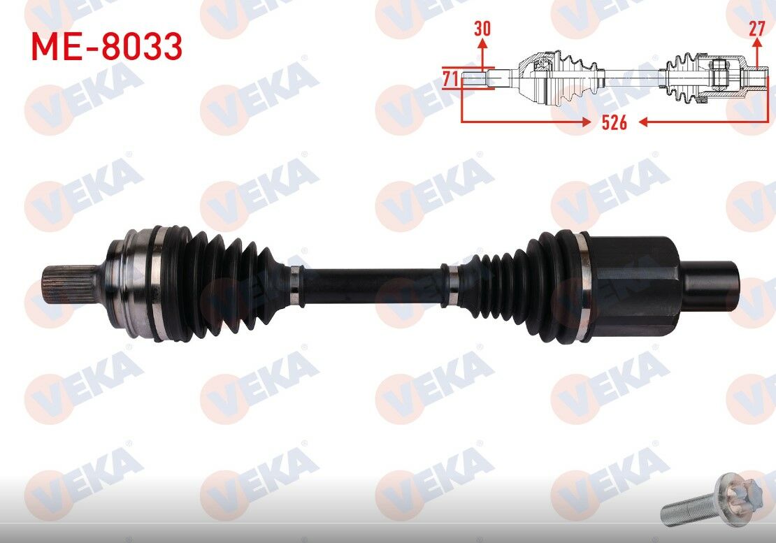 MERCEDES C-SERISI (W205) C200 C220 C250 C400 4-MATIC 2014- KOMPLE AKS SOL ON UZUNLUK 526mm