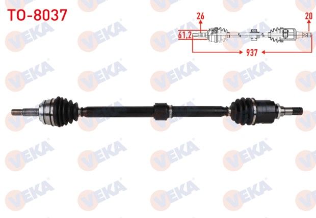 TOYOTA COROLLA 2019- KOMPLE AKS SAG ON UZUNLUK 937mm