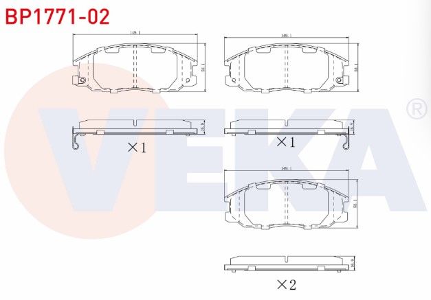 Hyundai Starex 2.4i 1997-2007/Starex 2.5 CRDI 1997-2007/Santa Fe (SM) 2.0 CRDI 2001-2006/Trajet 2.0 CRDI 2001-2006/Ssangyong Actyon I 2.0 XDI 4WD 2005-2012 Fren Balata Ön İkazlı