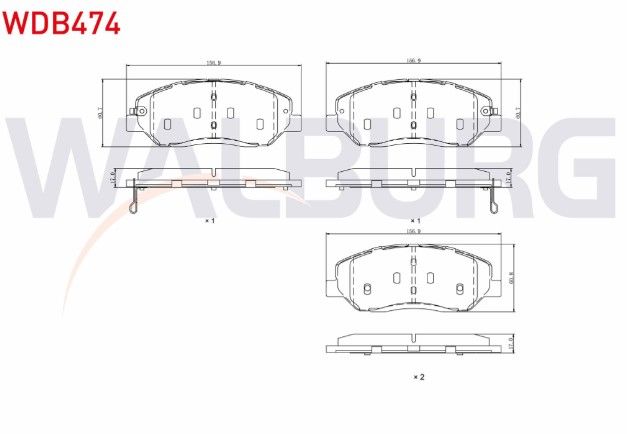 Kia Sorento II 2.0 2.2 2009-2015/Hyundai Santa Fe II 2.0 2.2 CRDI 2006-2012/Santa Fe III 2.0 2012-/Genesis 2008-2014/Ssangyong Musso Grand 2.2 2018-/Korando 2.0 2010- Fren Balata Ön İkazlı