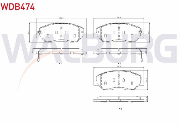 Kia Sorento II 2.0 2.2 2009-2015/Hyundai Santa Fe II 2.0 2.2 CRDI 2006-2012/Santa Fe III 2.0 2012-/Genesis 2008-2014/Ssangyong Musso Grand 2.2 2018-/Korando 2.0 2010- Fren Balata Ön İkazlı