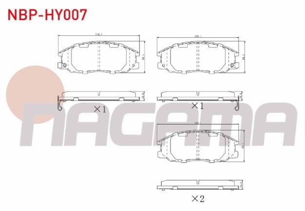 Hyundai Starex 2.4i 1997-2007/Starex 2.5 CRDI 1997-2007/Santa Fe (SM) 2.0 CRDI 2001-2006/Trajet 2.0 CRDI 2001-2006/ Ssangyong Actyon I 2.0 XDI 4WD 2005-2012 Fren Balata Ön İkazlı