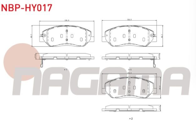 Santa Fe 2.2 CRDI 2006-2012/Santa Fe 2.7i V6 2006-2012/Kia Sorento II 2.2 CRDI 2009-2015/Sorento II 2.0 CRDI 2009-2015/Korando 2.0 e-XDI 2010-/Actyon II 2.0 XDI 2011- Fren Balata Ön İkazlı