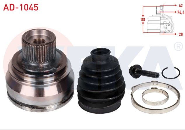AUDI A4 (8K2,B8) 2.0 TFSI 42X28X76,40 UZUNLUK 88mm 2007-2015 AKS KAFASI SOL-SAG ON DIS