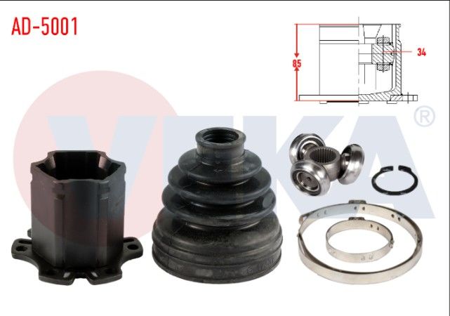 AUDI A4 (8EC,B7) 2.0 TDI TRIPTONIC FREZE DIS 34 UZUNLUK 85mm 2004-2008 AKS KAFASI SOL-SAG ON IC