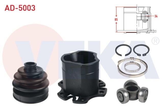 A4 1.8 T-2.0-1.9 TDI-2.5 TDI 00-04/ A4 1.8 T-2.0 TFSI-2.0 TDI-1.9 TDI 04-08/ A6 2.0 TFSI-2.0 TDI-3.0 TDI-3.0 TFSI-2.4-2.7 TDI 04-11/ A8 4.2- 3.0 TDI 03-10 AKS KAFASI SOL-SAG ON IC 34X85 UZUNLUK 85mm