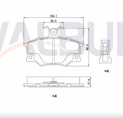 FIAT TEMPRA 1.4 1992-1999/ 2.0i 1992-1999/ TIPO 1.4i 1990-2000/ 1.6i 1990-2000/ FIAT UNO 70 1.4i 1994-2000/ ALFA ROMEO 145 (930) 1.6 1994-2001/ 146 (930) 2.0 TI 1994-2001 FREN BALATA ON