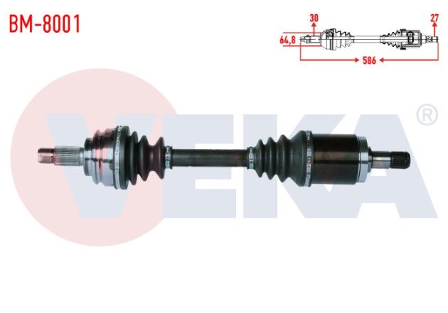 BMW X5 (E53) 3.0 D UZUNLUK 586mm 2000-2007 KOMPLE AKS SOL ON