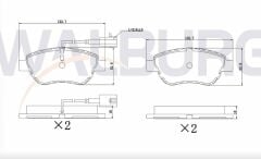 FIAT LINEA 1.4 2010-/LINEA 1.6 MJT 2010-/PUNTO EVO 1.3 MJT 2009-2012/ALFA ROMEO MITO 1.6 JTD 2008-/MITO 1.4 T 2008-/CITROEN NEMO 1.3 HDI 2007-/BIPPER 1.3 HDI 2008- FREN BALATA ON CIFT FISLI