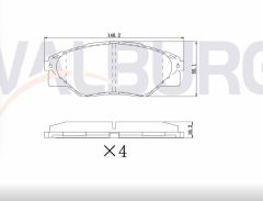TOYOTA  HI-LUX PICK UP (TGN1_, GGN2_, GGN1_, KUN2_, KUN1_) 2.5 D-4D 4X2 15.60mm 2005- FREN BALATA ON