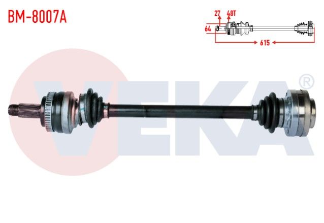 BMW 3 SERISI (E36) 3.16 i ABSLI 48 DIS UZUNLUK 615mm 1991-1998 KOMPLE AKS SOL-SAG ARKA