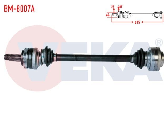 BMW 3 SERISI (E36) 3.16 i ABSLI 48 DIS UZUNLUK 615mm 1991-1998 KOMPLE AKS SOL-SAG ARKA