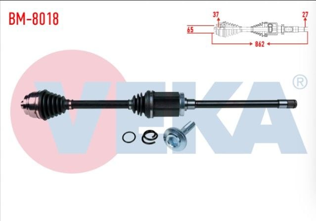BMW 5 SERISI (F10) 525 D X-DRIVE A-T UZUNLUK 862 mm 2010- KOMPLE AKS SAG ON