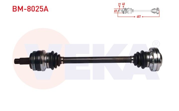 BMW 3 SERISI (E90) 320 D ABSLI 48 DIS UZUNLUK 607 mm 2005-2011 KOMPLE AKS SOL ARKA