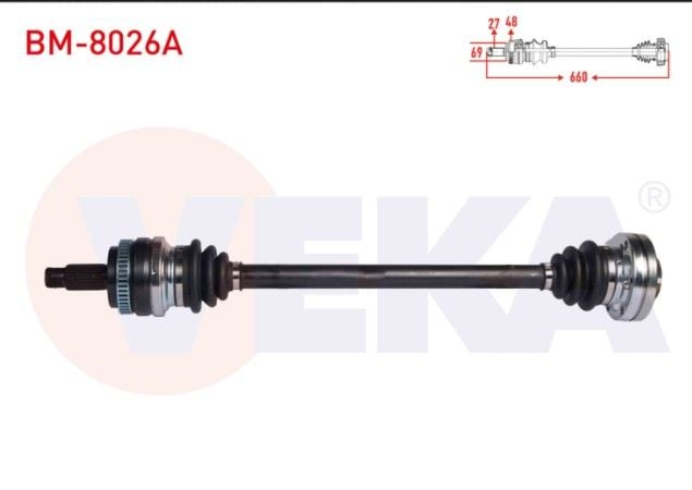 BMW 3 SERISI (E90) 320 D ABSLI 48 DIS UZUNLUK 660 mm 2005-2011 KOMPLE AKS SAG ARKA