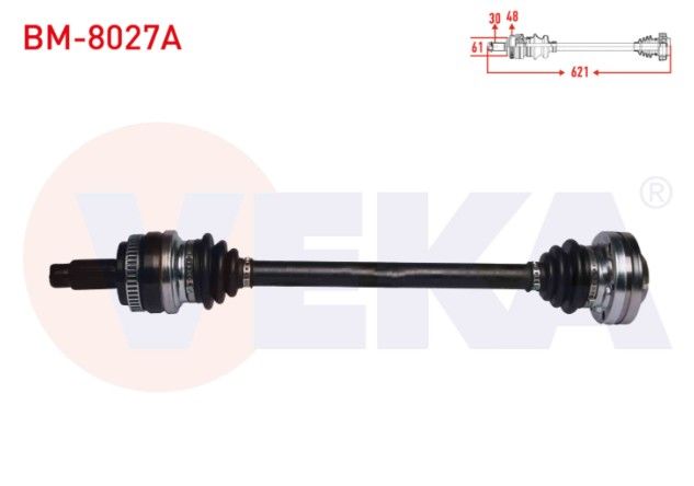 BMW X3 (E83) 2.0 D ABSLI 48 DIS UZUNLUK 621 mm 2004-2010 KOMPLE AKS SOL ARKA