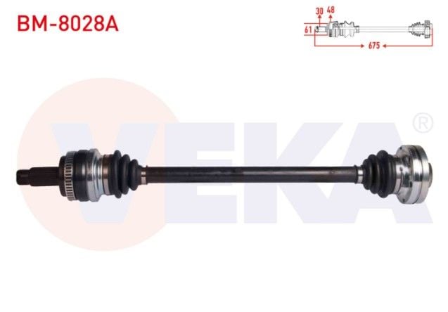 BMW X3 (E83) 2.0 D ABSLI 48 DIS UZUNLUK 675 mm 2004-2010 KOMPLE AKS SAG ARKA