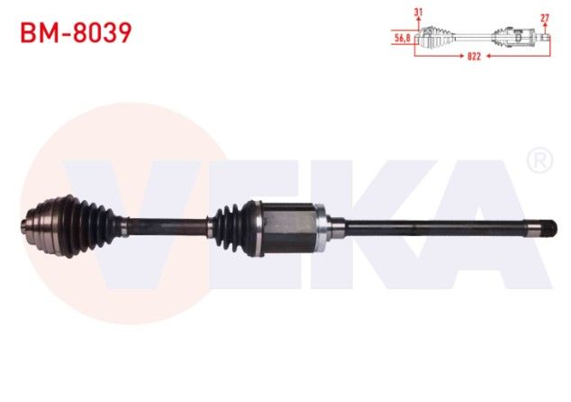BMW X1 (E84) 2.0 D XDRIVE A-T/M-T UZUNLUK 822 mm 2011- KOMPLE AKS SAG ON