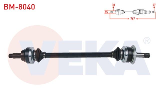 BMW 520 D / 520 i / 525 D / 528 i (F10) 2010- / SAG ARKA BMW 525 D xDRIVE 2010- KOMPLE AKS SOL ARKA UZUNLUK 767mm