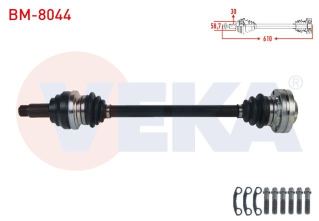 BMW 320 D (E90) 2005-2011 KOMPLE AKS SOL ARKA UZUNLUK 610mm