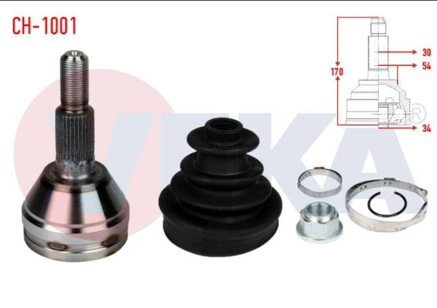 CHEVROLET CAPTIVA (C100) 2.0 D A-T 4X4 30X34X54 UZUNLUK 170mm 2006-2012 AKS KAFASI SOL-SAG ON DIS
