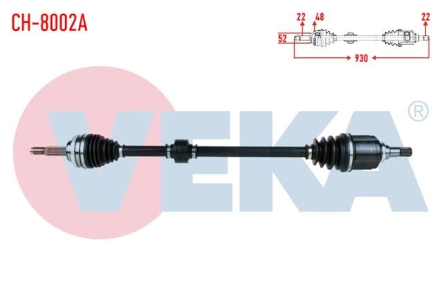 CHEVROLET KALOS (T200) 1.4 A-T ABSLI 48 DIS UZUNLUK 930mm 2003-2008 KOMPLE AKS SAG ON