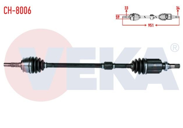 CHEVROLET CRUZE (J300) 1.6 A-T UZUNLUK 951mm 2009-2014 KOMPLE AKS SAG ON