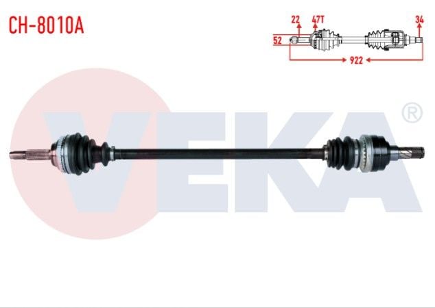 CHEVROLET KALOS (T200) 1.4 ABSLI 47 DIS M-T UZUNLUK 922mm 2003-2008 KOMPLE AKS SAG ON