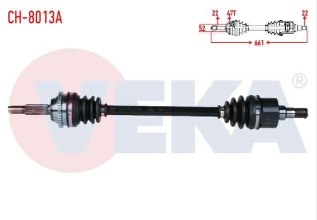CHEVROLET AVEO (T250) 1.2 8v SOCH ABSLI 47 DIS M-T UZUNLUK 661mm 2006-2011 KOMPLE AKS SOL ON