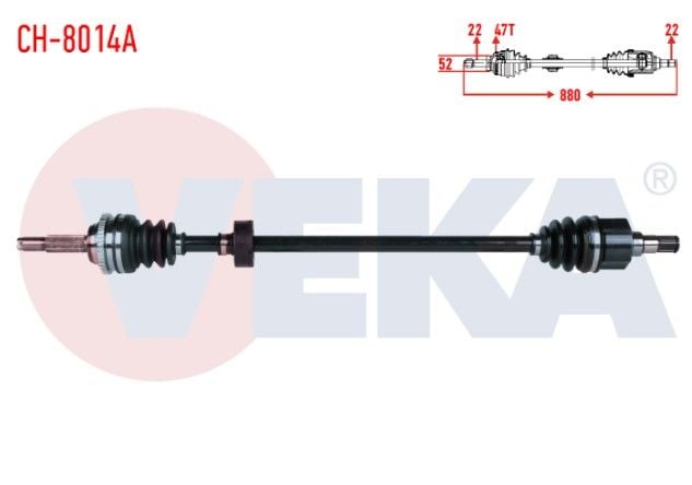 CHEVROLET AVEO (T250) 1.2 8v SOCH ABSLI 47 DIS M-T UZUNLUK 880mm 2006-2011 KOMPLE AKS SAG ON