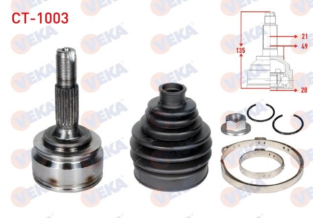 CITROEN C3 II 1.4 HDI 21X28X49 UZUNLUK 135mm 2009-2016 AKS KAFASI SOL-SAG ON DIS