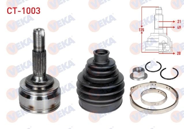 CITROEN C3 II 1.4 HDI 21X28X49 UZUNLUK 135mm 2009-2016 AKS KAFASI SOL-SAG ON DIS