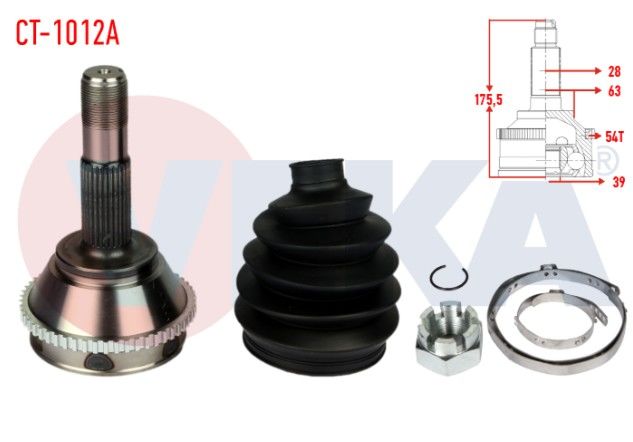 FIAT DUCATO (230) 2.5 TDI 14q 15 JANT ABSLI 54 DIS 28X39X63 UZUNLUK 175,5 mm 1994-2002 AKS KAFASI SOL-SAG ON DIS